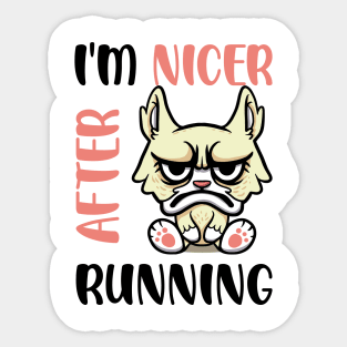 I'm Nicer After Running Sticker